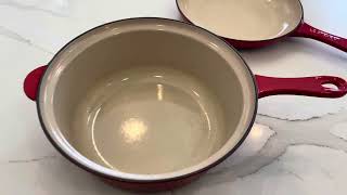 Le Creuset Multifunction Pan 22cm Cast Iron Enameled Signature Red Review [upl. by Sayce592]