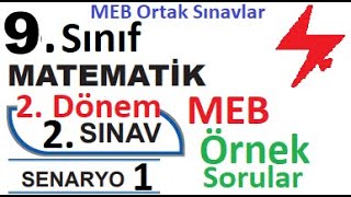 9 Sınıf Matematik 2 Dönem 2 Yazılı Örnek Senaryo Çözümleri  Senaryo 1  MEB örnek sorular ortak [upl. by Geof]