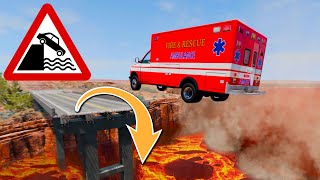 Car vs Bridge Lucky 😱 Unlucky ▶️ BeamNG Drive [upl. by Lerak]