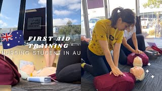 FIRST AID TRAINING I Nursing Student in Australia [upl. by Ferrick221]