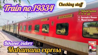 Train no 19334 bikaner indore Mahamana express Full journey  Mahamana express [upl. by Donalt]