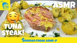 ASMR eating no talking deluxe tuna steak マグロステーキ⭐ASMR eating⭐ [upl. by Monty]