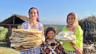 Nomadic Life in Iran  Cooking Chicken Abgoosht Tanoori Bread amp Making Cheese in Mountains [upl. by Helse]