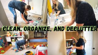 CLEANING UP AFTER MY TODDLER  WEEKEND CLEANING MOTIVATION  SAHM CLEANING ROUTINE [upl. by Ytsirhc]