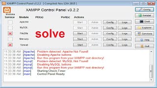 xampp apache not starting problem  xampp disable button after again start [upl. by Lenroc]