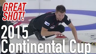 McEwen SpinORama to the Button  2015 World Financial Group Continental Cup of Curling [upl. by Ardnaxila]