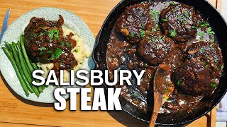 The Best Salisbury Steak Smothered in Gravy  Rough Cooking Recipe [upl. by Ayel]