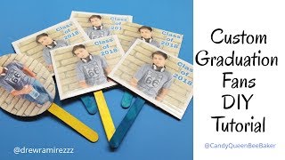 Graduation Fan Tutorial DIY No Cricut machine Needed [upl. by Omrellug]