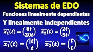 07 Funciones vectoriales linealmente dependientes y linealmente independientes Sistemas de EDO [upl. by Eda581]