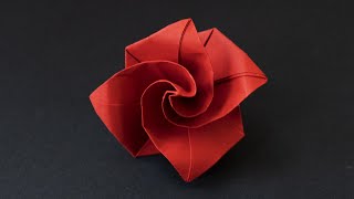 Easy Origami Rose  Simple Paper Flower [upl. by Isiah]