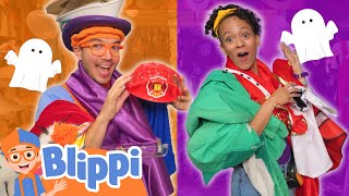 Blippi vs Meekah Ultimate Halloween Costume Contest  Blippi amp Meekah Challenges and Games for Kids [upl. by Nalaf]