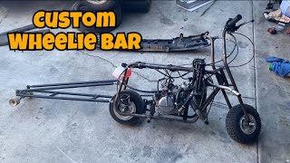 2 Stroke Mini Bike Custom Wheelie Bar [upl. by Rumpf]