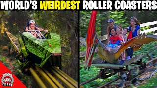 Top 10 STRANGEST Roller Coasters Around the World [upl. by Lenaj]