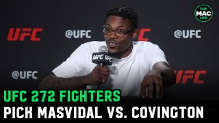 UFC 272 Fighters pick Colby Covington vs Jorge Masvidal [upl. by Airetal875]