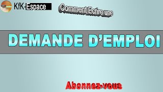 COMMENT ECRIRE UNE DEMANDE DEMPLOILun des meilleurs modèles de la demande demploisimple [upl. by Doone345]