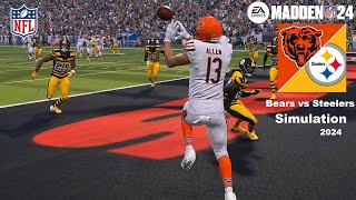 Madden 24 Bears vs Steelers Sim 20242025 Full 15 Minute Quarters Madden 25 Roster Game Play [upl. by Yentterb832]