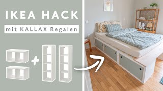 Ikea Kallax Hack Bett bauen 140x200  Plattform Bett selber bauen mit Stauraum [upl. by Jerri]