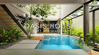 LOFT DE 7X15 METROS COM PISCINA INTERNA  MINIMALISTA  OASIS HOUSE [upl. by Fatimah206]