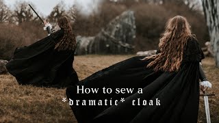 How to make a dramatic cloak  Simplicity pattern cinematic result included [upl. by Norel]