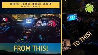 Retrofit MASSIVE 12 inch Android Screen Install  Mercedes C class W205  GLC W205  4K 60fps UHD [upl. by Yrreb888]