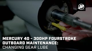 Mercury 40  300hp FourStroke Outboard Maintenance Changing Gear Lube [upl. by Aekahs]