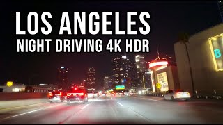 Los Angeles Night Time Driving  ASMR 4K Relaxing Driving Video  Interstate Freeway [upl. by Teahan812]