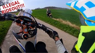 Illegal streetride KTM sx 85 vs EXC 500 [upl. by Murry525]