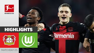 Leverkusen Remains Unstoppable  Bayer Leverkusen  Wolfsburg 20  Highlights  MD 25 – Bundesliga [upl. by Hadden]