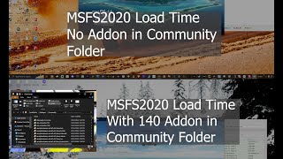 MSFS2020 Load Time Test with Community Folder empty amp Folder full [upl. by Analak666]