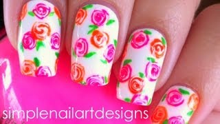 Neon Floral Nail Art Tutorial [upl. by Seiden]