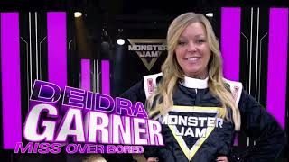 Deidra Garner Miss Over Bored Theme Song W Driver Card Monster Jam 2024 [upl. by Goldston]