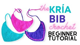 Kria Bib  full crochet tutorial [upl. by Lebna]