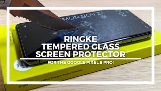 Ringke Premium Tempered Glass Screen Protector for Google Pixel 8 Pro Installation amp Review [upl. by Nisen]