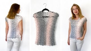 CROCHET TOP MADE WITH SCARFIE YARN  FREE CROCHET PATTERN [upl. by Eslek991]