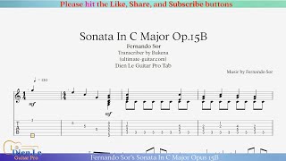 Master the Elegance Guitar Tab for Fernando Sor’s Sonata In C Major Opus 15B [upl. by Coffeng]