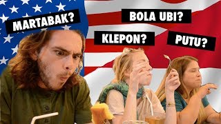 AMERICANS TRY INDONESIAN STREET FOOD [upl. by Keppel]