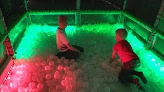 Cool Glowing Colored Ball Pit at Indoor Playground [upl. by Glynnis]