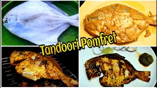 Tandoori Pomfret Recipe 🐟  Tandoori Pomfret on Gas Oven  Grilled Fish Recipe [upl. by Hooke]