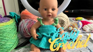 Crochet Doll Dress Frilly Doll Dress [upl. by Galligan862]