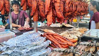 Delicious Grilled Pork Ribs Intestine Duck Chicken Fish amp More  Amazing Cambodian Street Food [upl. by Ainaznat]