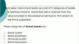 Explain Brand Equity  David Aaker Model [upl. by Elurd]