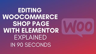 How To Edit WooCommerce Shop Page With Elementor [upl. by Aiz]