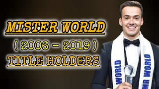 MISTER WORLD 2019  LIST OF TITLE HOLDERS FROM 1996 TO 2019 [upl. by Lonnard]