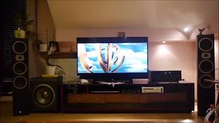 Heco 701 JBL es250pw Yamaha rxv773 Sony bravia [upl. by Gambrill]