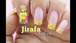 Diseño de uñas caricatura Jirafa ♥ Deko Uñas  Jirafe Nail art [upl. by Regan]