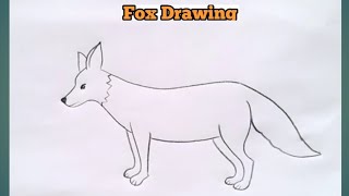 How to draw a fox easy step by step Fox drawing easy Fox drawing for beginners [upl. by Nytsirt864]