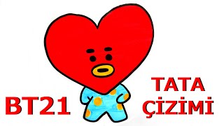 BT21 Karakterlerinden TATA Çizimi  BT21 Çizimleri  BTS Çizimleri  BTS Taehyung [upl. by Allsun]