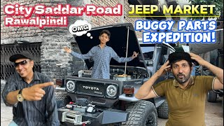 Exploring Pakistan’s Biggest Jeep Market 😱  City Saddar Road Rawalpindi  Buggy Parts Expedition [upl. by Adnohral]