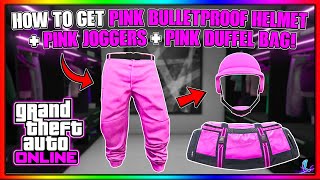 GTA 5 HOW TO GET PINK JOGGERS  PINK BP HELMET AND PINK DUFFEL BAG AFTER PATCH 167  GTA Online [upl. by Drofub924]