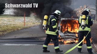 🚨 Smart brennt lichterloh aus 🚒 Freiwillige Feuerwehr Kappel und Lenzkirch im Einsatz 20012020 [upl. by Nahtnaoj]